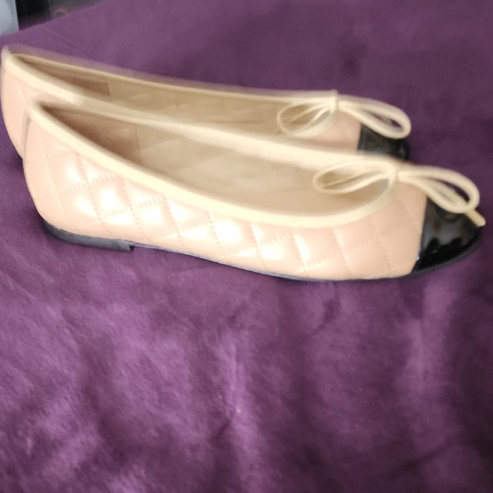 Jon Josef Quilted Beige and Black Flats - Picture 5 of 8